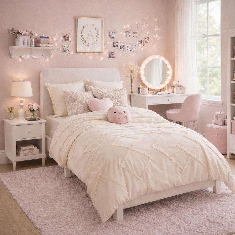 Pottery Barn Ashlyn Tufted Duvet Cover Twin Cream NWT